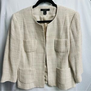 Blazer Louben - Women’s cream textured jacket.